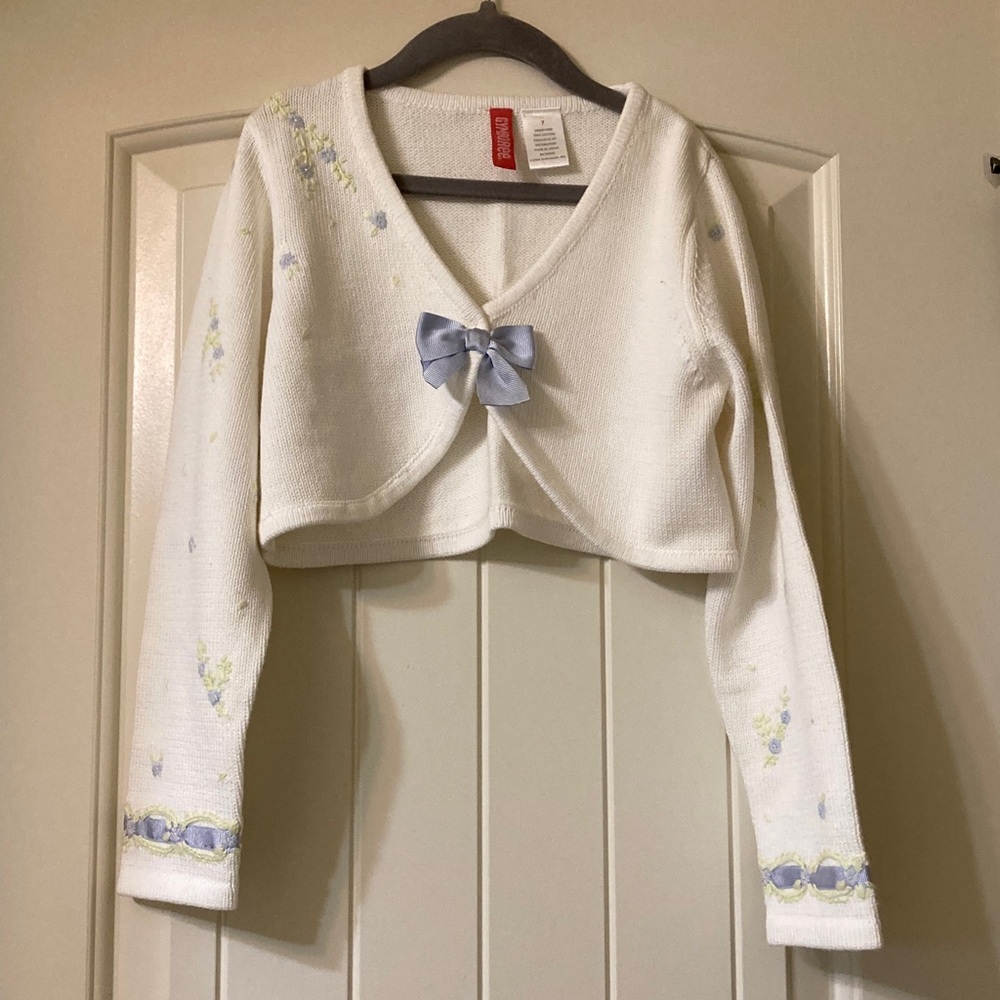Gymboree White 100% Cotton Cardigan